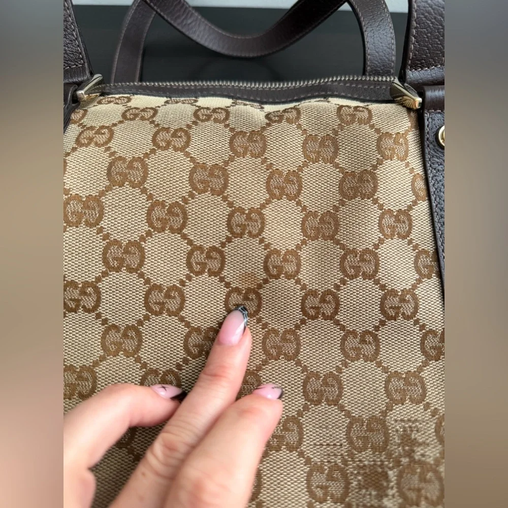 Gucci Vintage Brown Monogram Canvas Shoulder Bag and Dust Bag - Picture 16 of 16
